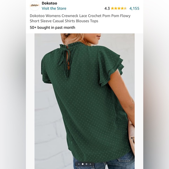 Dark green blouse size L-in great condition! - Picture 3 of 3